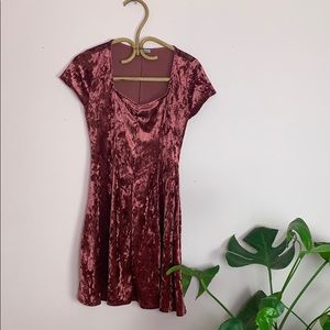 Mauve Crushed Velvet mini dress